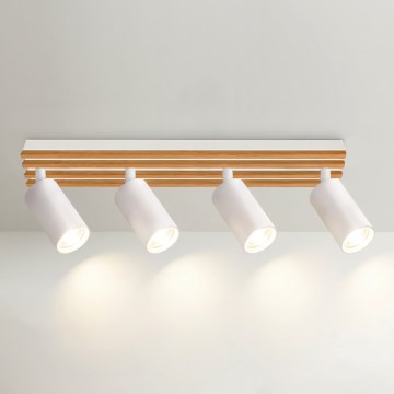 Brilagi - Spot SELE WOOD 4xGU10/30W/230V blanc/bois