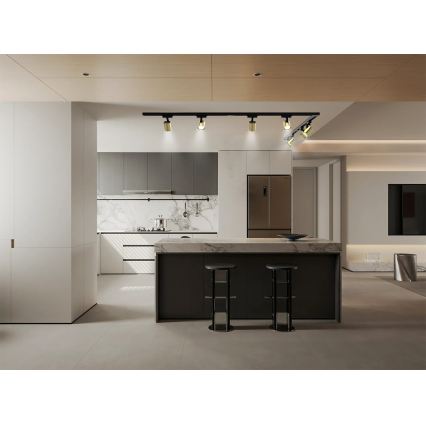 Brilagi - Spot sur rail HUSKY 8xGU10/10W/230V noir/doré