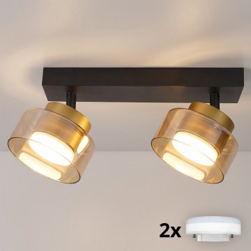 Brilagi - Spotleuchte AURA LUX 2xGX53/30W/230V schwarz/gold