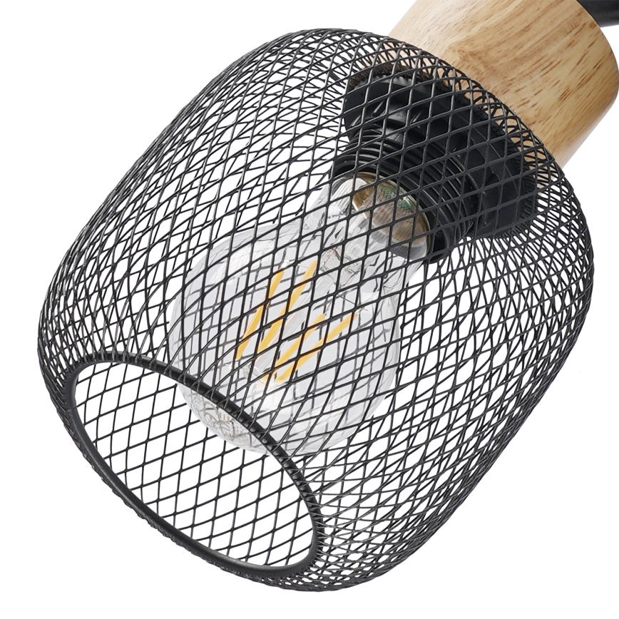 Brilagi - Spotleuchte BASKLITE 4xE27/15W/230V Gummibaumholz/schwarz