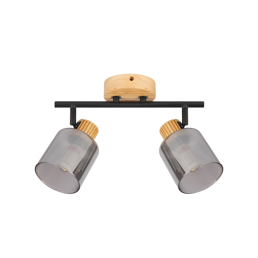 Brilagi - Spotleuchte HYGGE 2xE14/15W/230V Holz/rauchfarben