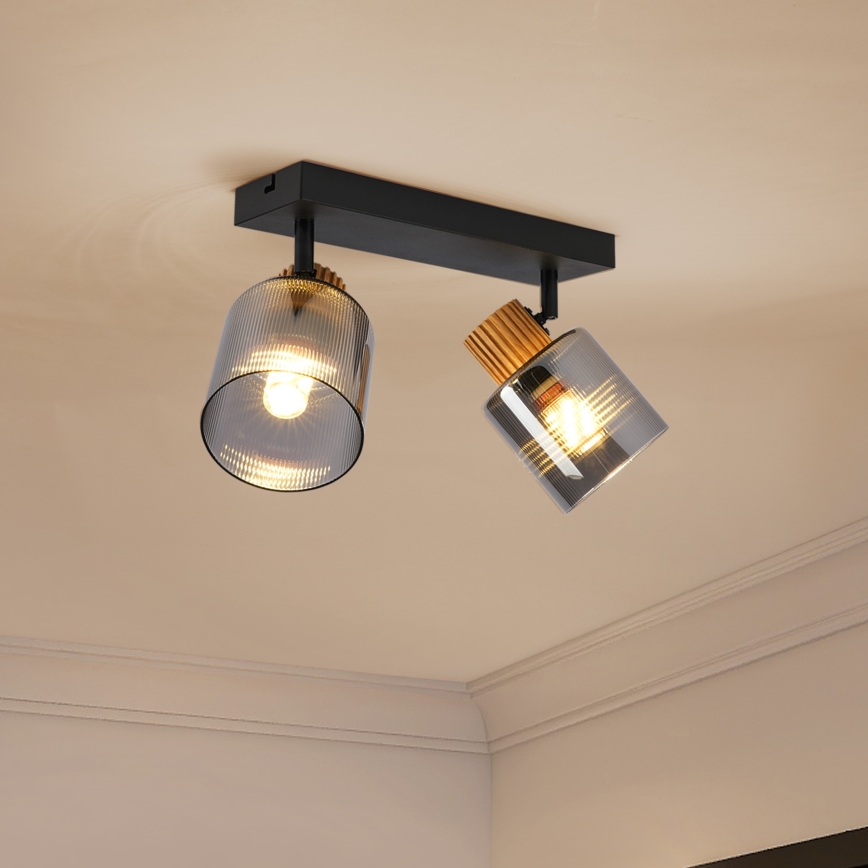 Brilagi - Spotleuchte HYGGE 2xE14/15W/230V schwarz/rauchfarben