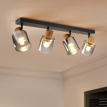 Brilagi - Spotleuchte HYGGE 4xE14/15W/230V schwarz/rauchfarben