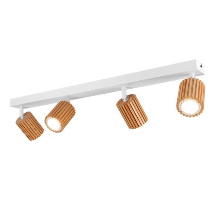 Brilagi - Spotleuchte MODERN WOOD 4xGU10/8W/230V Holz/Weiß