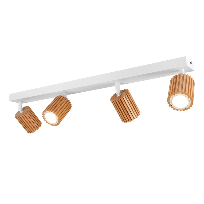 Brilagi - Spotleuchte MODERN WOOD 4xGU10/8W/230V Holz/Weiß