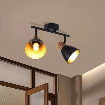 Brilagi - Spotleuchte ODENSE 2xE14/10W/230V Holz/Schwarz