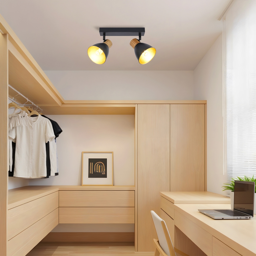 Brilagi - Spotleuchte ODENSE 2xE14/10W/230V Holz/schwarz