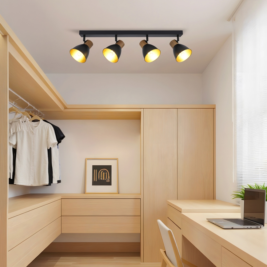 Brilagi - Spotleuchte ODENSE 4xE14/10W/230V Holz/Schwarz