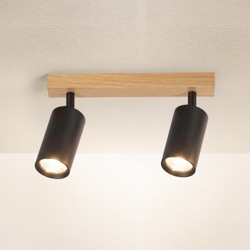 Brilagi - Spotleuchte SELE 2xGU10/30W/230V schwarz/Eiche-Dekor