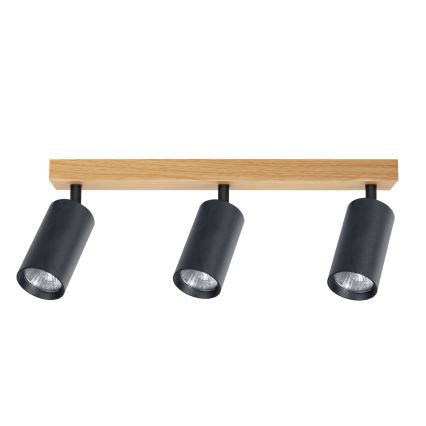 Brilagi - Spotleuchte SELE 3xGU10/30W/230V schwarz/Eiche-Dekor