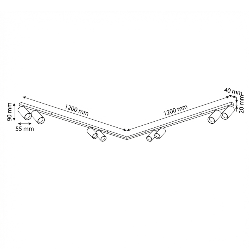 Brilagi - Spotleuchte SELE LONG 8xGU10/30W/230V beige