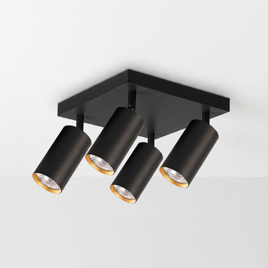 Brilagi - Spotleuchte SELE SQUARE 4xGU10/30W/230V schwarz/gold