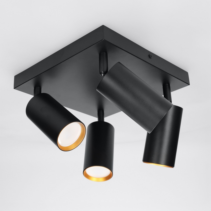 Brilagi - Spotleuchte SELE SQUARE 4xGU10/30W/230V schwarz/gold