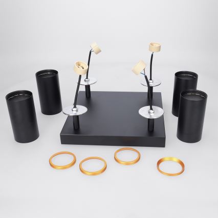 Brilagi - Spotleuchte SELE SQUARE 4xGU10/30W/230V schwarz/gold