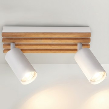 Brilagi - Spotleuchte SELE WOOD 2xGU10/30W/230V weiß/holz