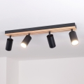 Brilagi - Spotleuchte SELE WOOD 4xGU10/30W/230V schwarz/Holz