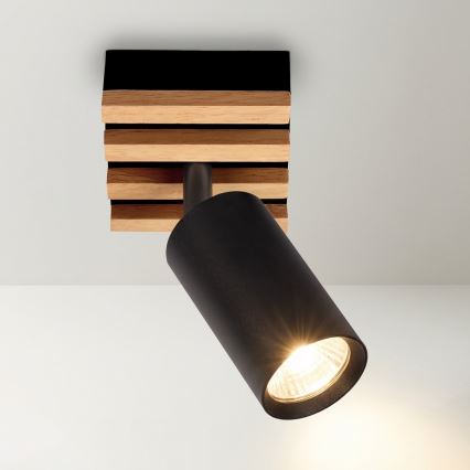 Brilagi - Spotleuchte SELE WOOD ACOUSTIC 1xGU10/30W/230V schwarz/Holz