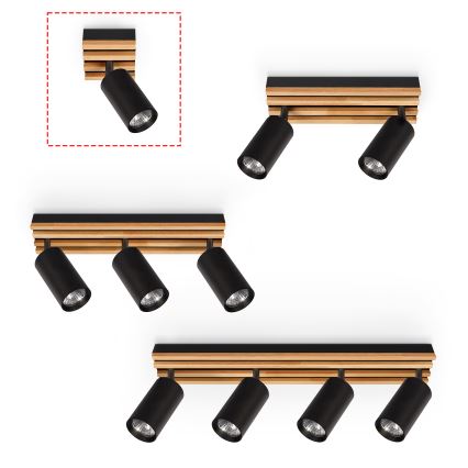 Brilagi - Spotleuchte SELE WOOD ACOUSTIC 1xGU10/30W/230V schwarz/Holz