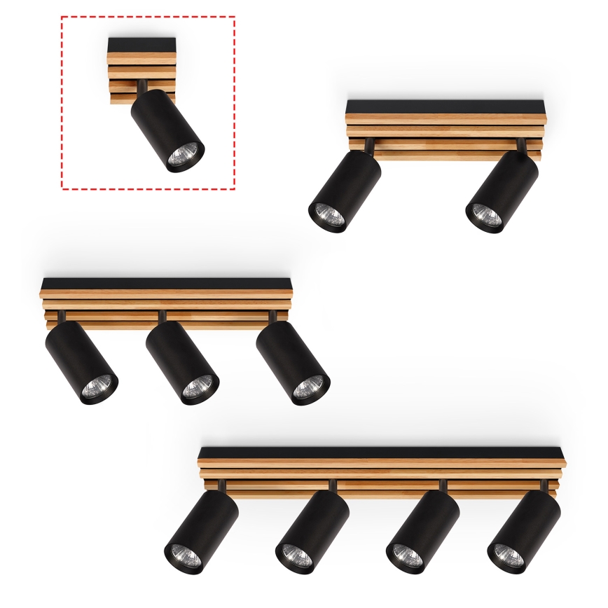 Brilagi - Spotleuchte SELE WOOD ACOUSTIC 1xGU10/30W/230V schwarz/Holz