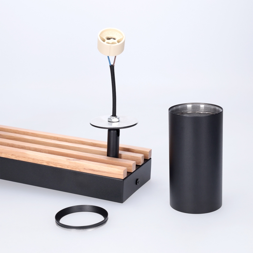 Brilagi - Spotleuchte SELE WOOD ACOUSTIC 4xGU10/30W/230V schwarz/Holz