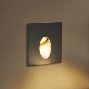 Brilagi - STAIRDOT Luminaire encastré d'extérieur LED/2W/230V, noir, IP65, carré