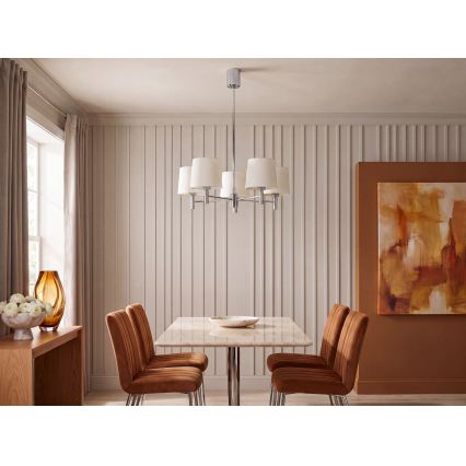 BRILAGI - Stangen-Pendelleuchte MONTE 5xE27/60W/230V creme/hochglanzchrom