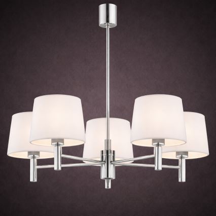 BRILAGI - Stangen-Pendelleuchte MONTE 5xE27/60W/230V creme/hochglanzchrom