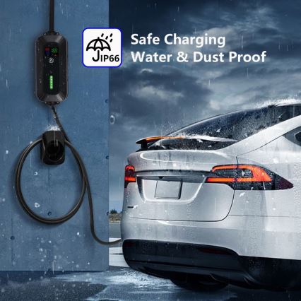 Brilagi - Station de charge de voyage pour voiture électrique FAST AC Type 2 16A/380V 11kW + prise 230V, 3,7kW 5m + étui