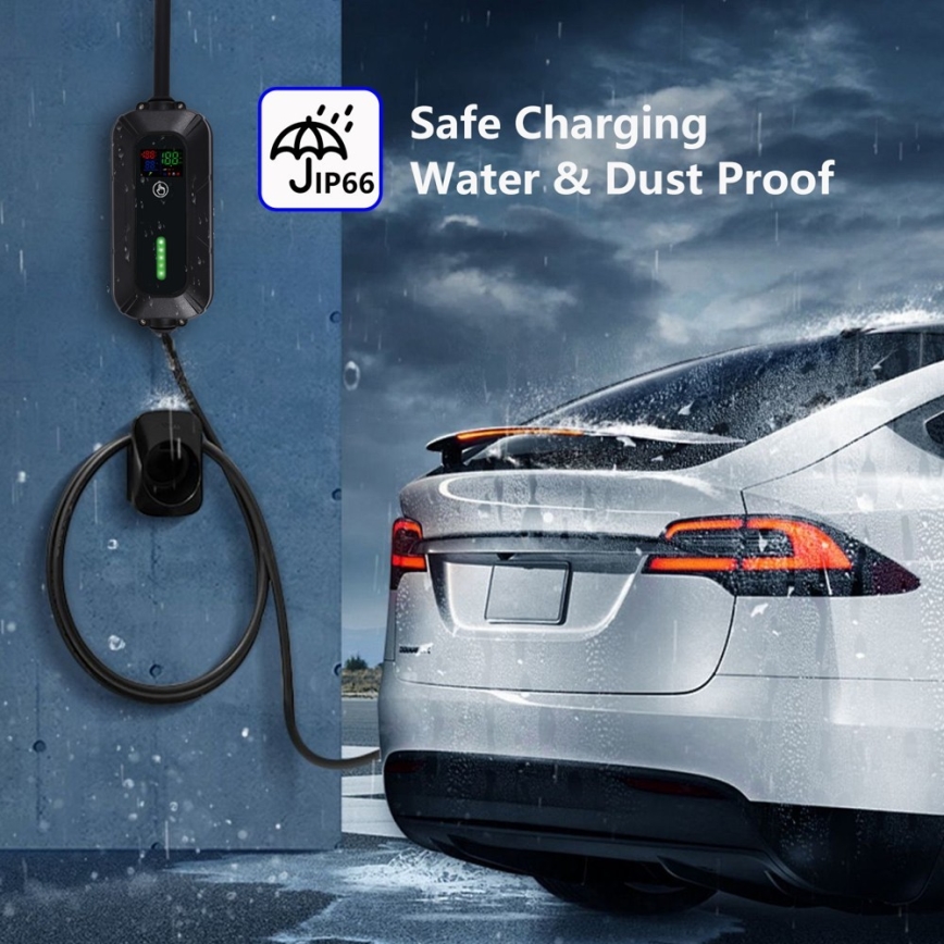 Brilagi - Stazione di ricarica per auto elettriche da viaggio FAST AC Tipo 2 16A/380V 11kW + spina 230V, 3,7kW 5m + custodia