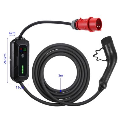 Brilagi - Stazione di ricarica per auto elettriche da viaggio FAST AC Tipo 2 16A/380V 11kW + spina 230V, 3,7kW 5m + custodia