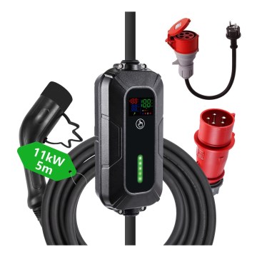 Brilagi - Stazione di ricarica per auto elettriche da viaggio FAST AC Tipo 2 16A/380V 11kW + spina 230V, 3,7kW 5m + custodia