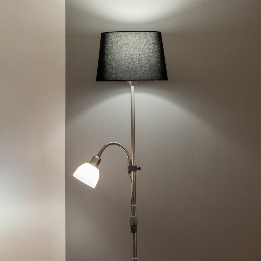 Brilagi - Stehlampe CERIA 1xE27/100W/230V + 1xE14/25W mattchrom/schwarz