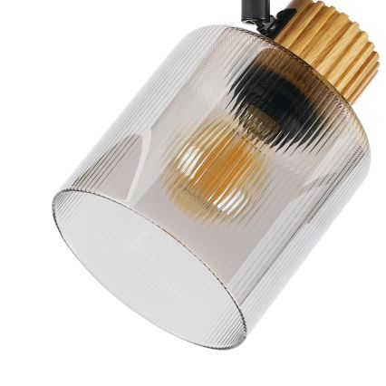 Brilagi - Stehlampe HYGGE 3xE14/15W/230V Gummibaumholz/rauchfarben