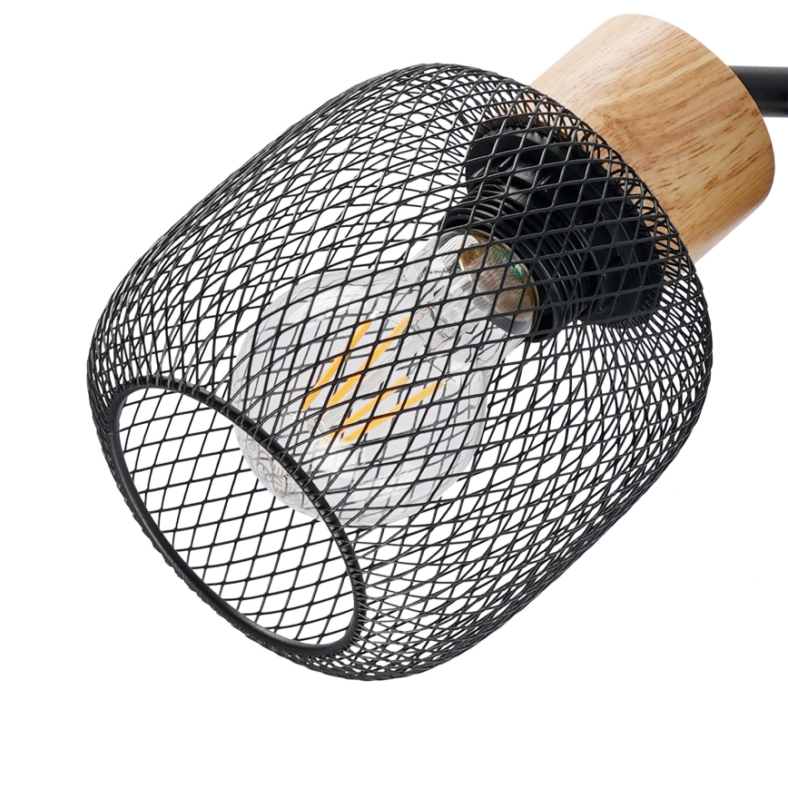 Brilagi - Stehleuchte BASKLITE 3xE27/15W/230V Kautschukholz/Schwarz