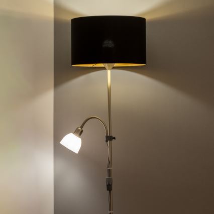 Brilagi - Stehleuchte CERIA 1xE27/100W/230V + 1xE14/25W mattchrom/schwarz