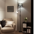 Brilagi - Stehleuchte CERIA 1xE27/100W/230V + 1xE14/25W schwarz