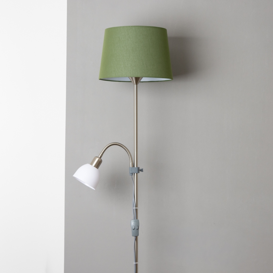 Brilagi - Stehleuchte CERIA 2-in-1 1xE27/100W/230V + 1xE14/25W mattchrom/grün