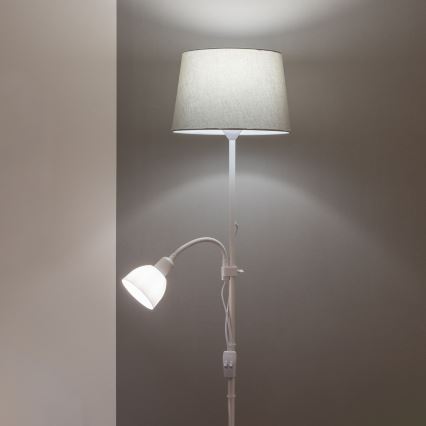 Brilagi - Stehleuchte CERIA 2-in-1 1xE27/100W/230V + 1xE14/25W weiß/grau