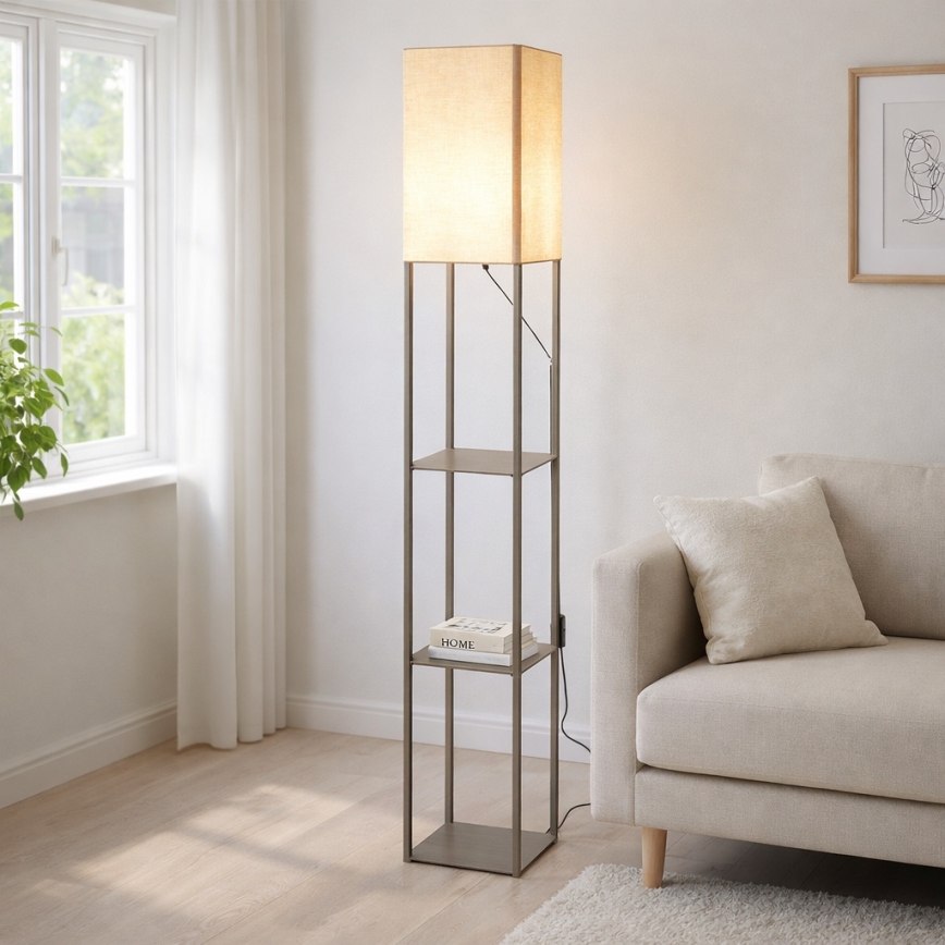 Brilagi - Stehleuchte mit Ablagen GRADUS 1xE27/40W/230V 150 cm grau/beige