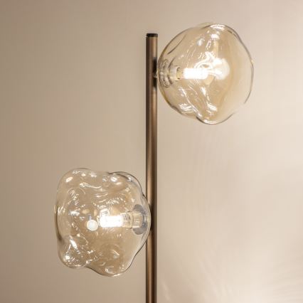 Brilagi - Stehleuchte VULCANO 3xG9/8W/230V bronzefarben/rauchiges Beige