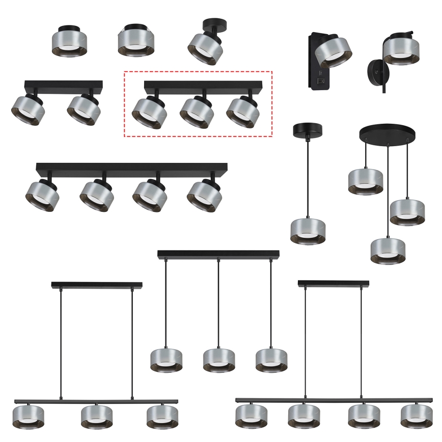Brilagi - Strahler AURA LUX 3xGX53/30W/230V schwarz/rauchfarben