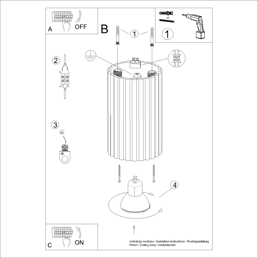 Brilagi - Strahler CRESTO 1xGU10/10W/230V 10 cm cremefarben