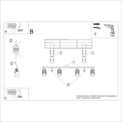 Brilagi - Strahler CRESTO 4xGU10/10W/230V golden