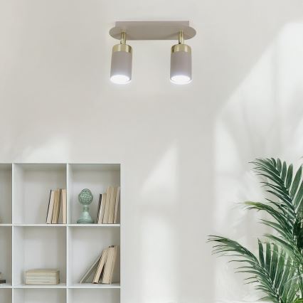 Brilagi - Strahler POKER 2xGU10/25W/230V beige/golden