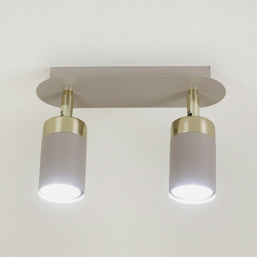 Brilagi - Strahler POKER 2xGU10/25W/230V beige/golden