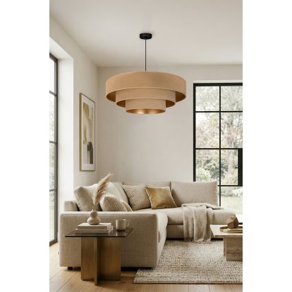 Brilagi - Suspension à câble LUNETA 3xE27/60W/230V Ø 80 cm beige/doré