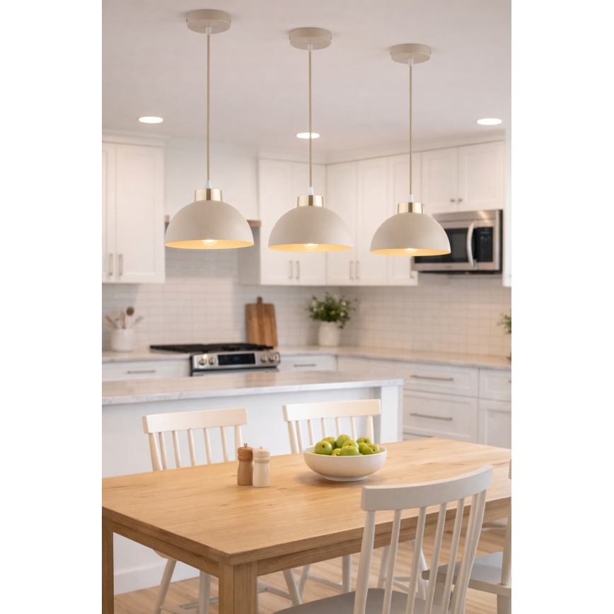 Brilagi - Suspension à câble MOON 1xE27/60W/230V Ø 18 cm beige/doré