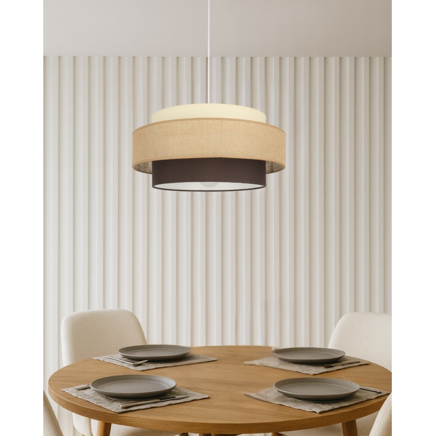 Brilagi - Suspension à câble RESNA 1xE27/60W/230V Ø 40 cm beige/noir