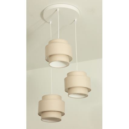 Brilagi - Suspension à câble RESNA 3xE27/60W/230V Ø 45 cm beige