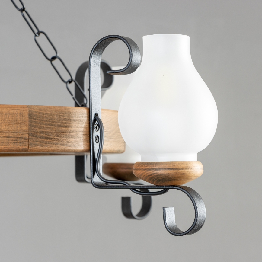 Brilagi - Suspension à chaîne ROATA 5xE14/40W/230V Ø 70 cm hêtre